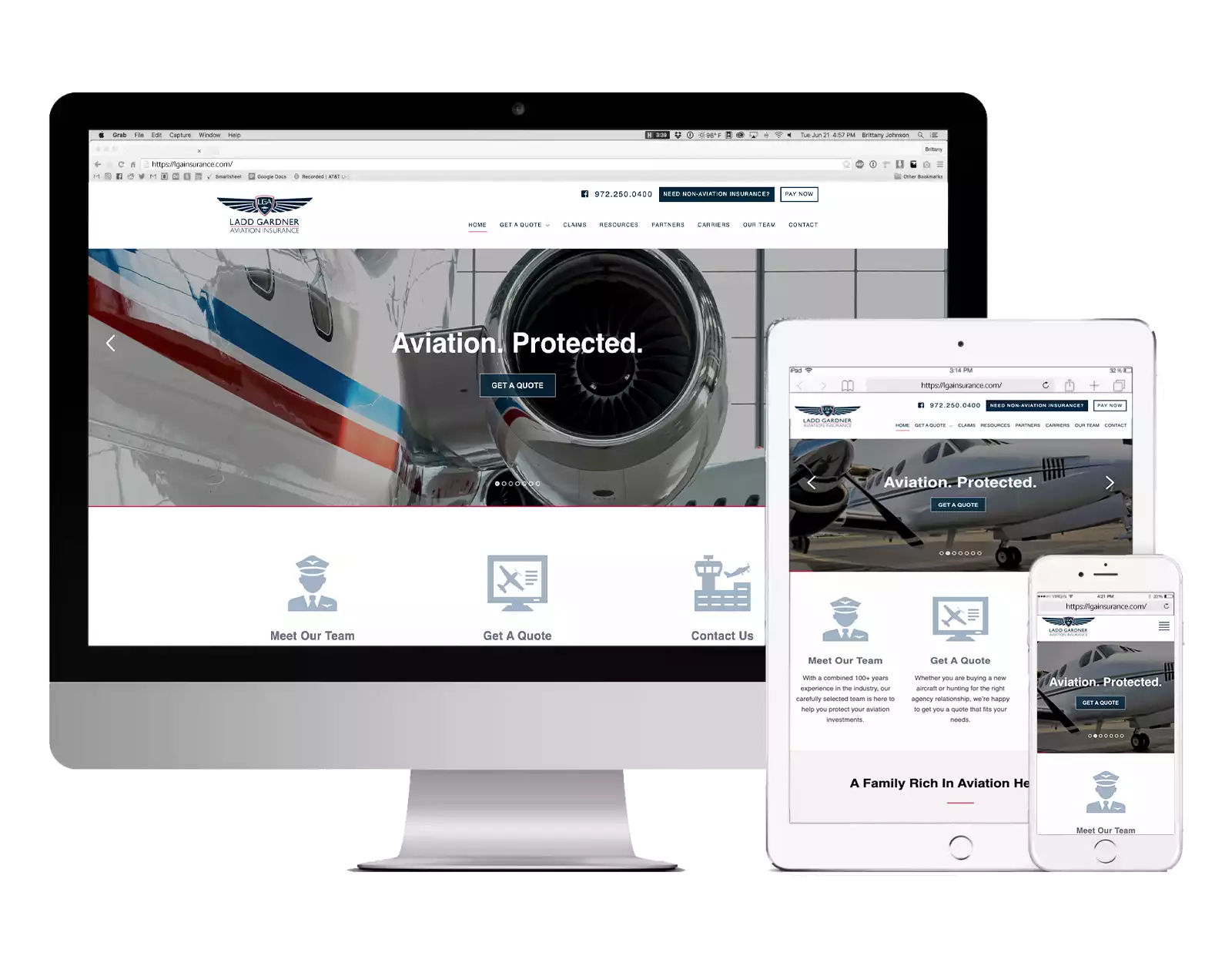 Ladd Gardner Aviation Insurance Website