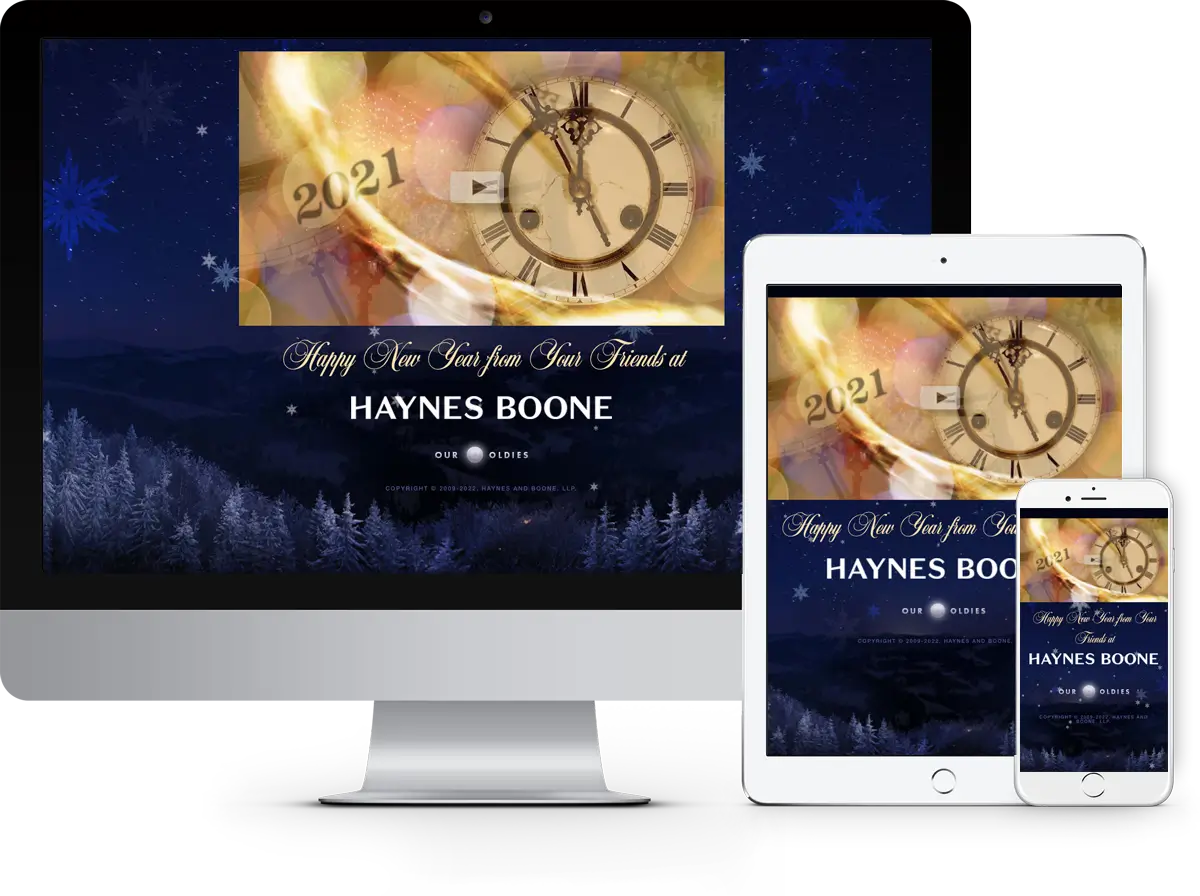 Haynes Boone Holiday 2021 Landing page